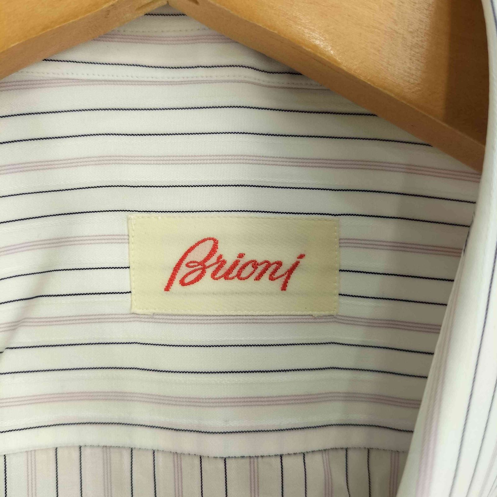 ブリオーニ BRIONI イタリア製 コットン ストライプ L/S シャツ メンズ