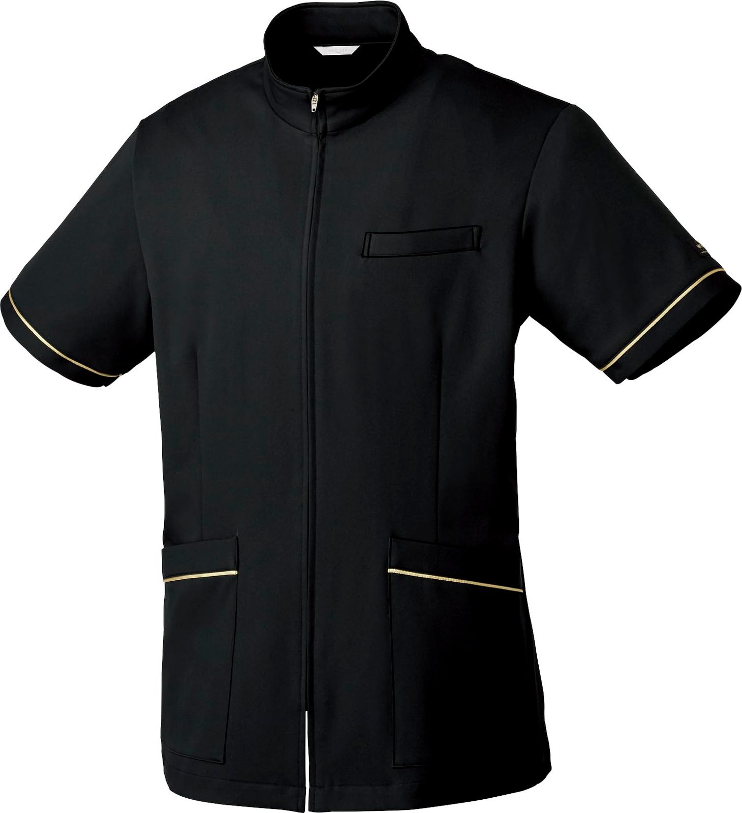 新品 [ミッシェルクラン] ジャケット 男性用 シンプル ファスナー 動きやすい [透防止/制電/ストレッチ/制菌] 美容 病院 メディカル クリニック 受付 歯科 制服 MK0024 C-10 ブラック M