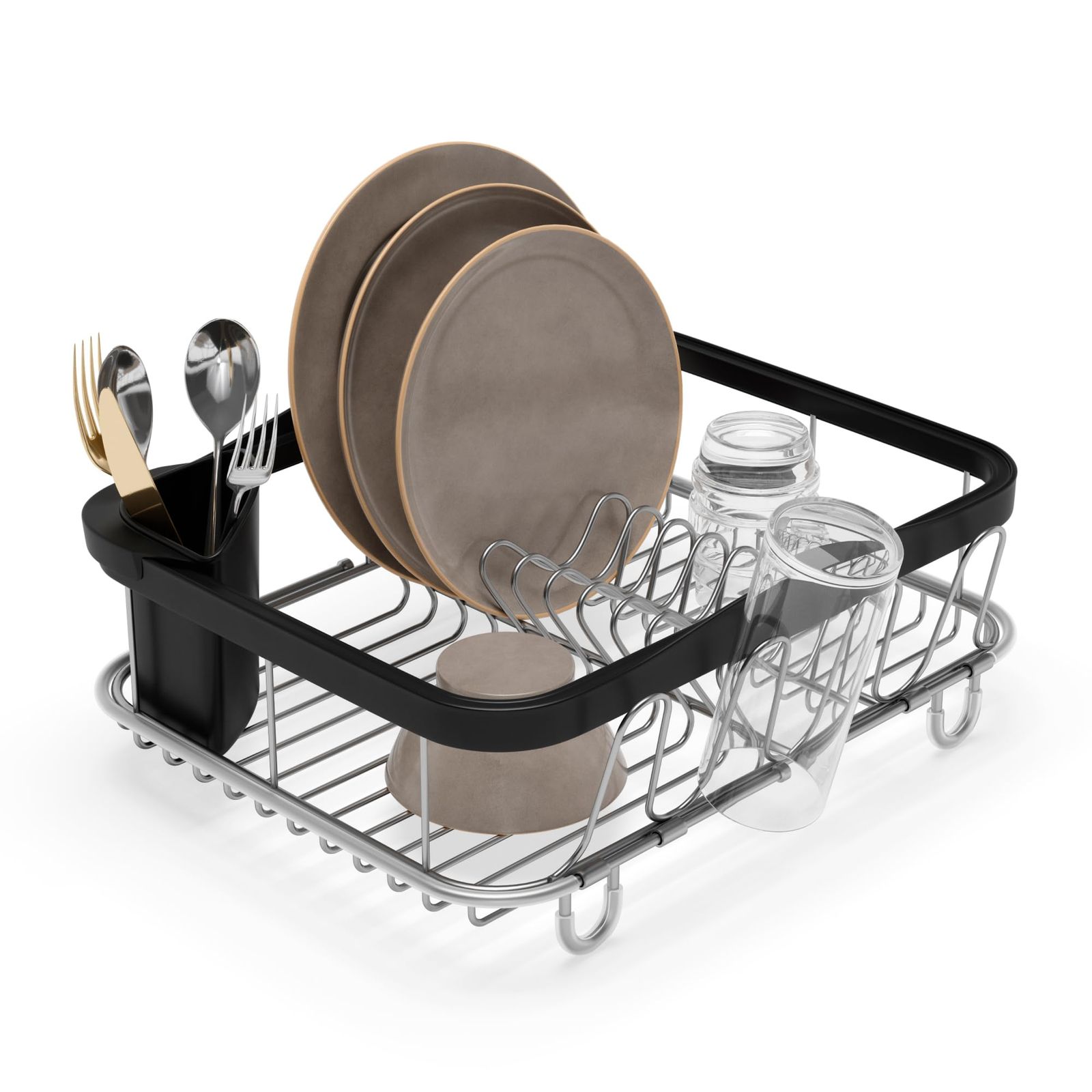 新品 umbra SINKIN MULTI-USE DISH RACK(シンキン 3ウェイディッシュラック) ブラック/ニッケル 21004292047