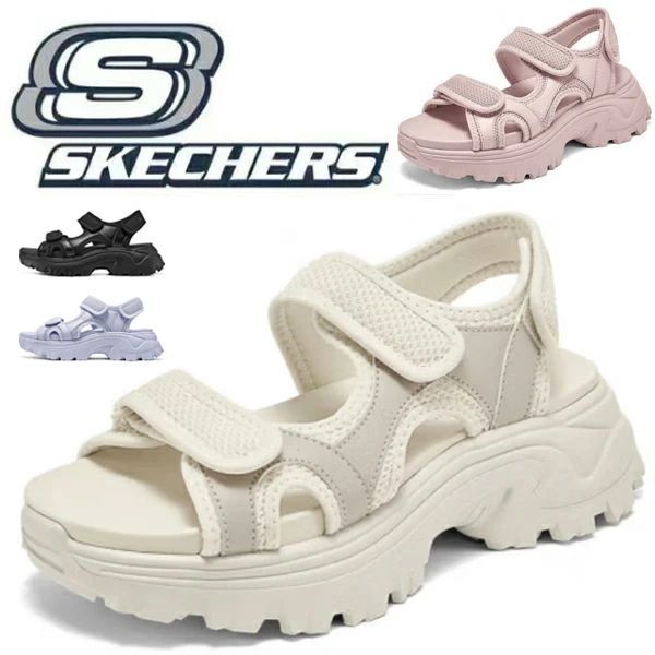 新品 箱あり Skechers スケッチャーズ レディース厚底サンダル 50 代におすすめ 足が疲れにくい 膝・腰がラク 軽くて滑りにくい 健康ウォーキング 幅広 新作 人気ブランド 歩きやすい 母の日ギフト 春夏アウトドア旅行 119876