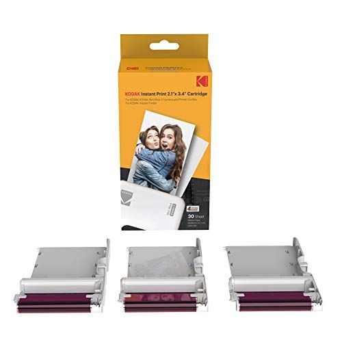 コダック（Kodak）Mini 2＆Mini Shot 2シリーズ用 2.1ｘ3.4インチ（5.3ｘ8.6cm）カートリッジ 用紙・カラーリボン一体型カートリッジ 30パックp 5ed15d5a