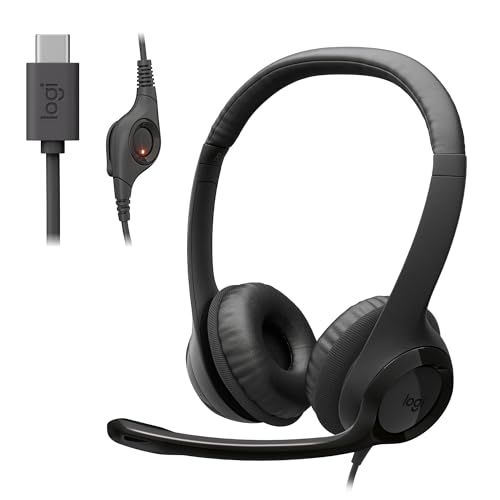 ロジクール ヘッドセット USB Type-C 接続 ノイズキャンセリング マイク付き H390RC ステレオ コントロール 軽量 マイク ヘッドホン ヘッドフォン ブラック windows mac Chrome USB-C H390R テレ fa7d7ccc