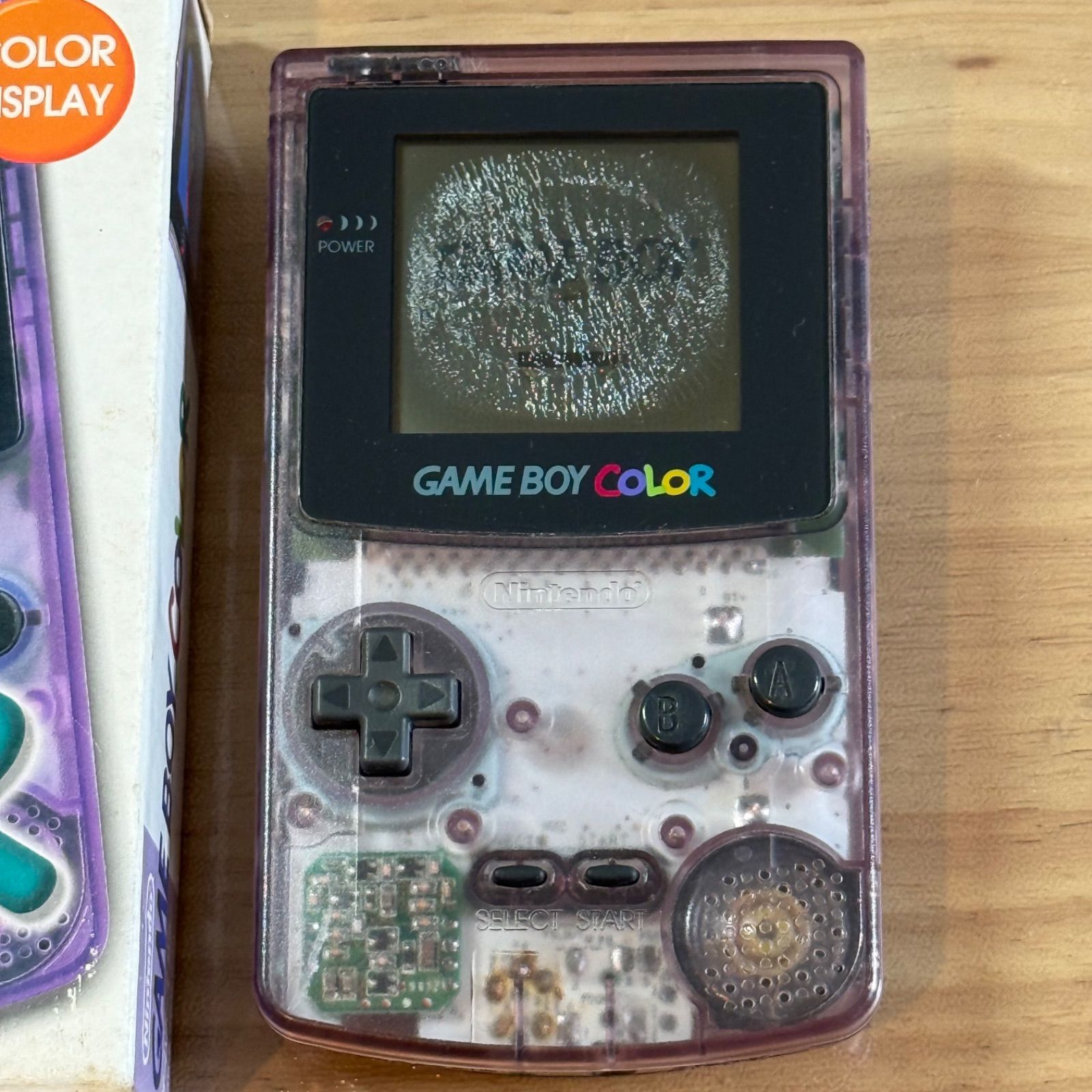 5-100【訳あり】ゲームボーイカラー クリアパープル 箱付き 完動品