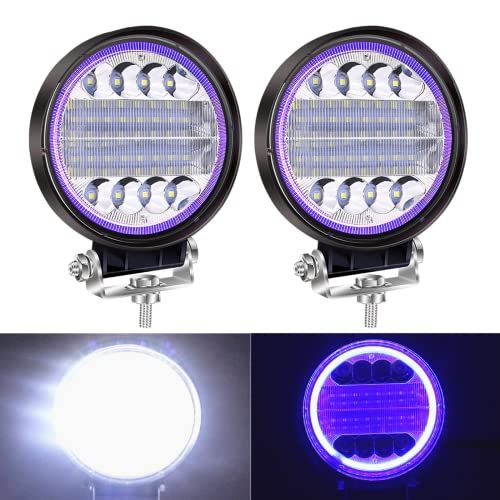 ワークライト 72W LED 作業灯 4.5インチ 丸型 ワークライト 広角/狭角 車外灯 ホワイト 6500K 12V-80V 兼用 防水 汎用 ブルーts eb99d7e9