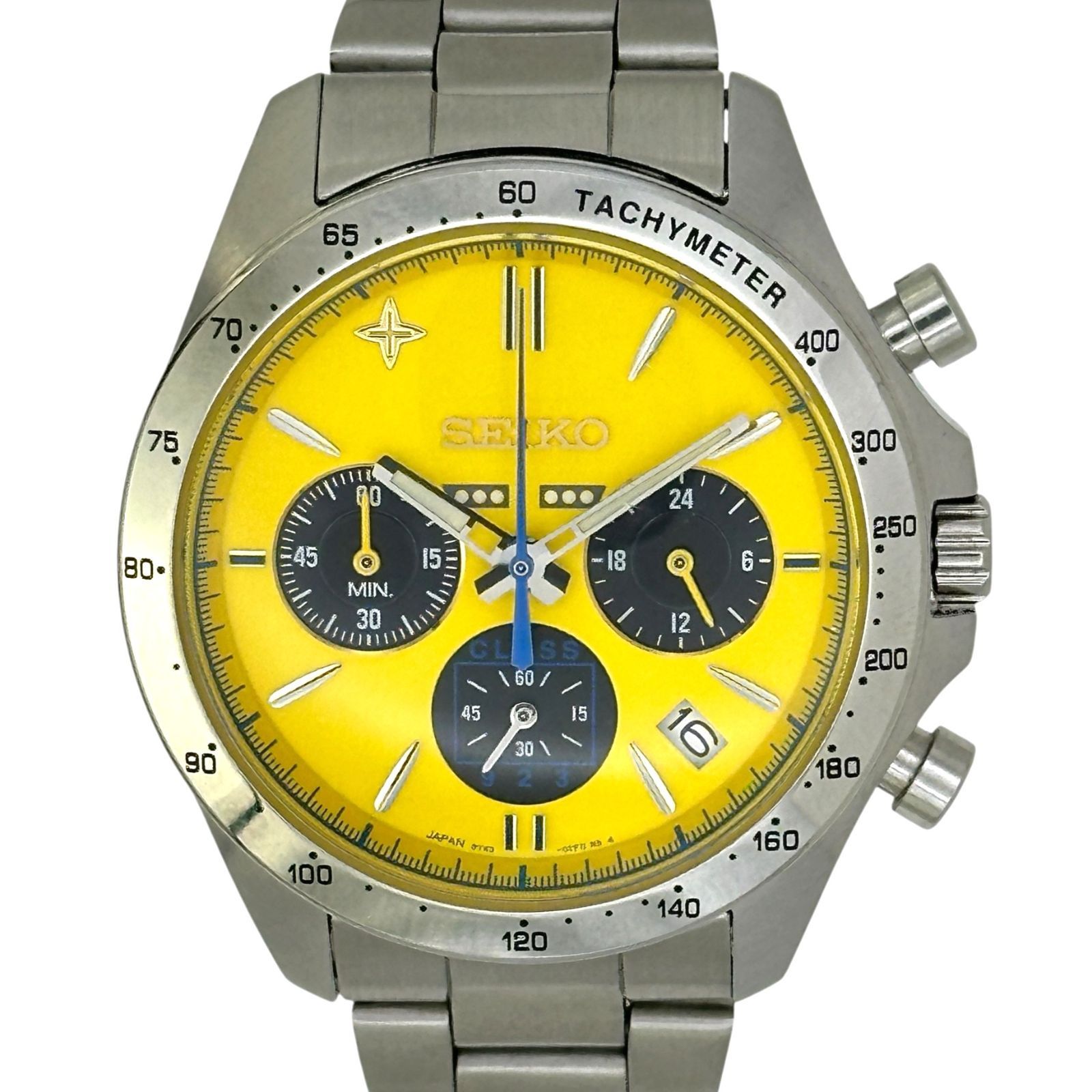 【SEIKO】 セイコー 8T63-01E0 923形ドクターイエロー 運行20周年記念ウォッチ クオーツ式 黄文字盤 40mm SS ステンレススチール メンズ 腕時計 時計 【中古】 USED-A 【9356】