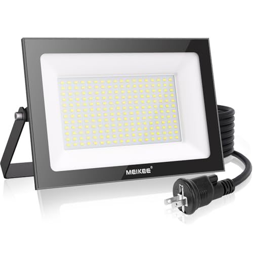 MEIKEE 100W LED 投光器 10000LM 6500K 超薄型 IP66 昼光色 高輝度 工事用ライト ledライト 屋内 屋外用 野外 エクステリア 防水 看板灯 集魚灯 ガレージ 倉庫 駐車場 建設現場 ワークライト PSE認 17d2801c