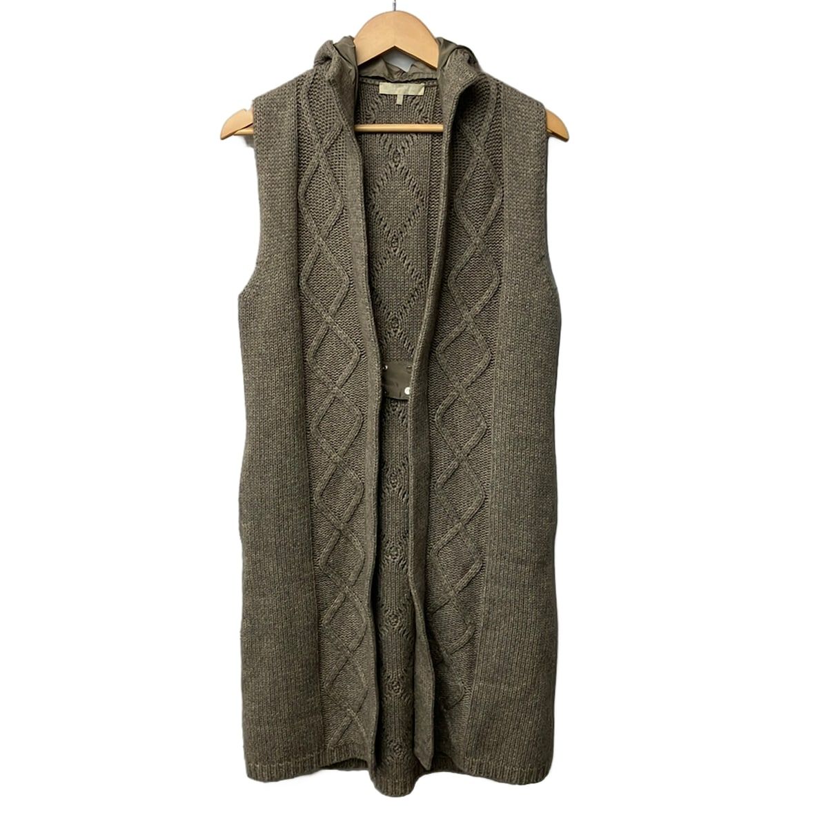 S Max Mara(マックスマーラ) コート サイズM レディース - グレーベージュ ノースリーブ/ニット/秋/冬