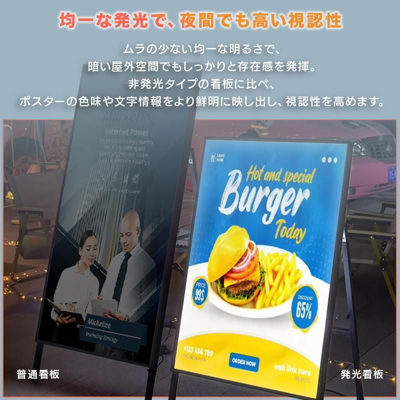 A型看板 電飾看板 | スタンド看板 看板 立て看板 LEDパネル 両面 店頭
