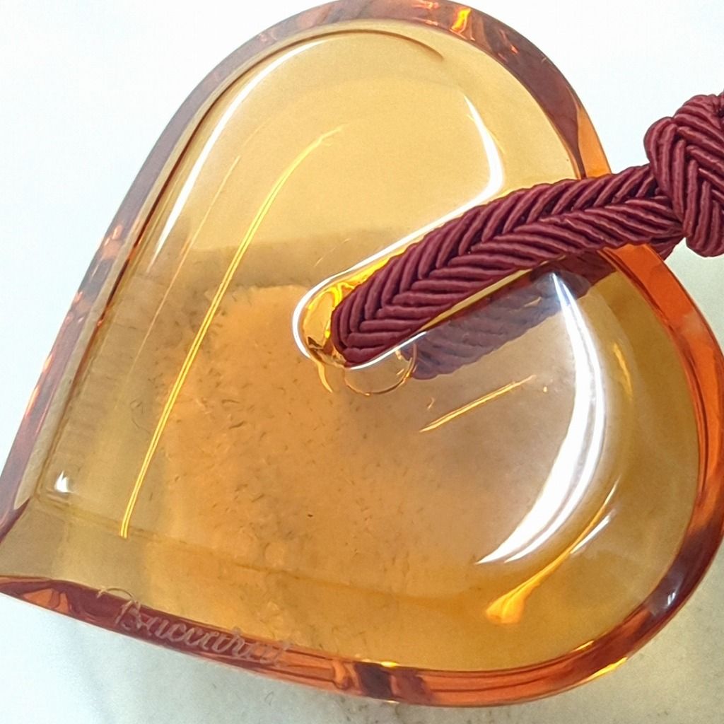 Baccarat バカラ ハート ネックレス チョーカー オレンジ ボルドー