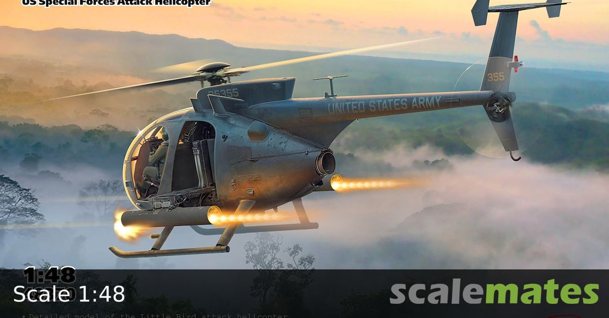 【ハセガワ ICM】アメリカ特殊部隊攻撃ヘリコプター AH-6J リトルバード