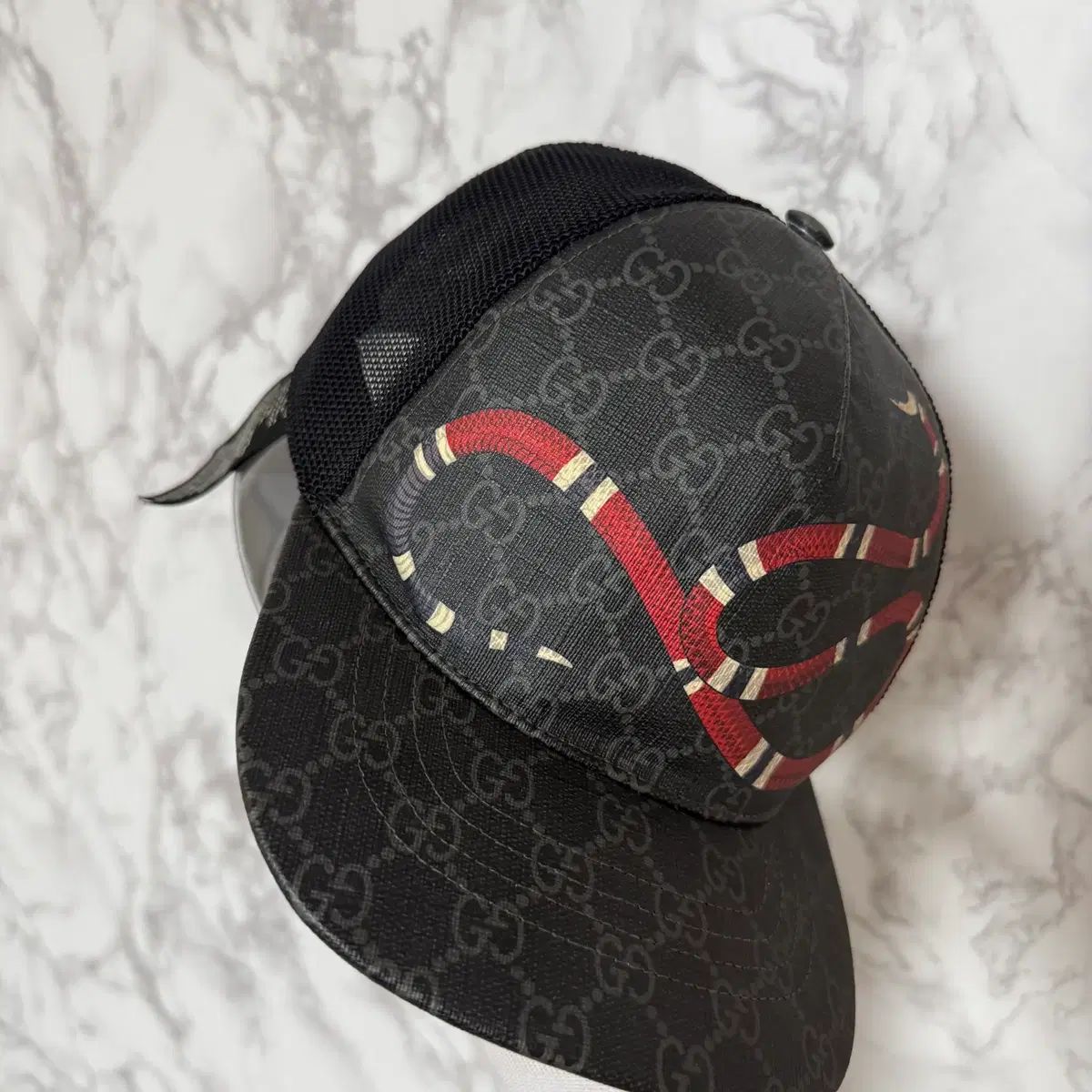 GUCCIベースボールキャップ GG柄 スネーク 黒 GUCCI(グッチ 