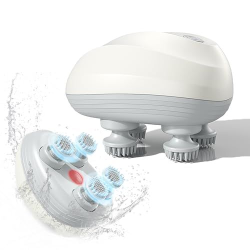 電動頭皮ブラシ ヘッドスパ 頭皮ケア 3D振動 360°回転 頭皮洗浄 急緩調節 TYPE-C充電 美容家電 リラクゼーション器 全身適用 頭皮ー顔ー体 携帯便利 家庭用 出張 旅行 プレゼント日本語説明書付き送料無料 66f3493f