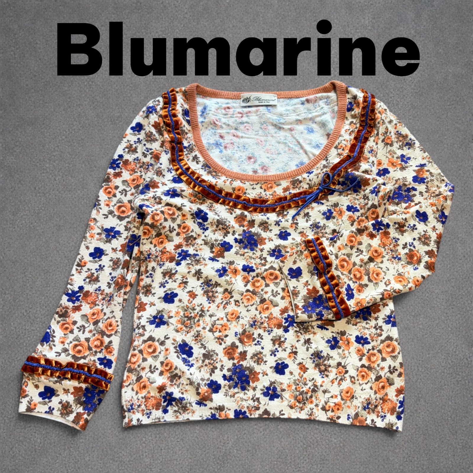 Blumarine 花柄 フリルデザイン 長袖カットソー イタリア製(T-015
