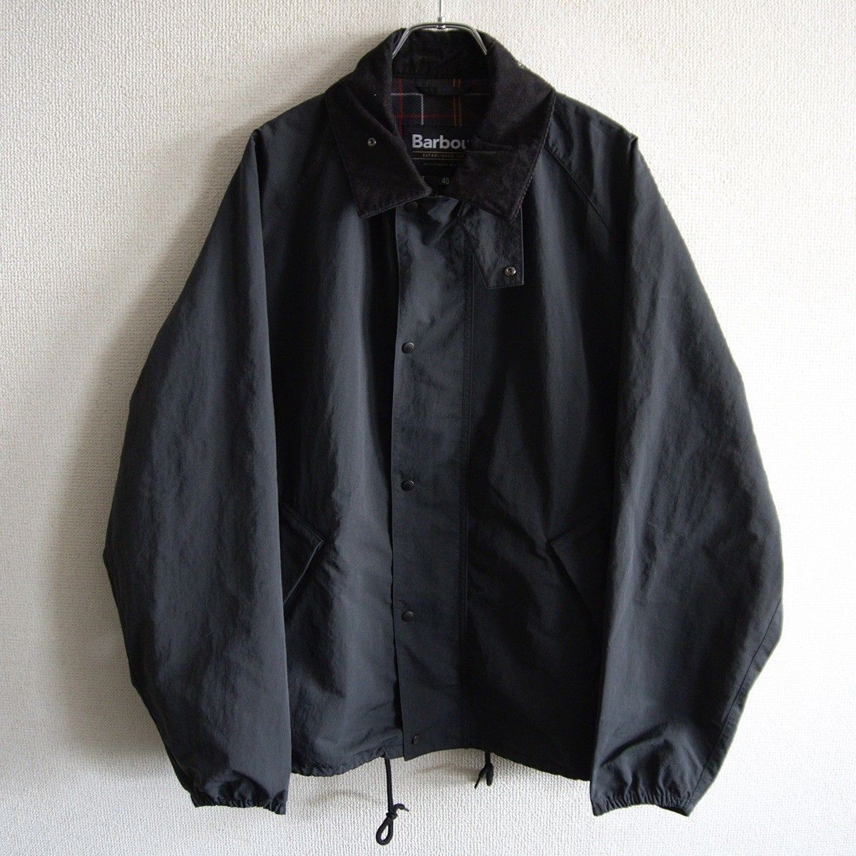【美品/2026年モデル】 BARBOUR 【TRANSPORT トランスポート ナイロンジャケット】40 ブラック 26050513