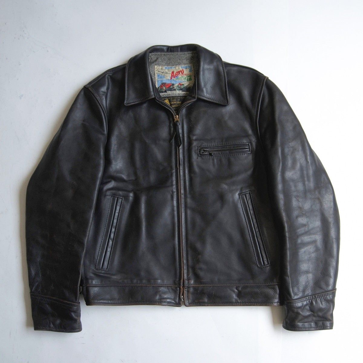 雰囲気抜群】AERO LEATHER【ハイウェイマン ホースハイド レザー 