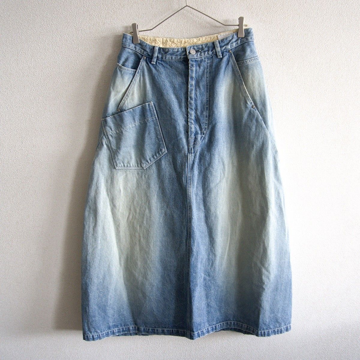 【美品】mina perhonen【always デニム スカート】38 ミナペルホネン 26050447