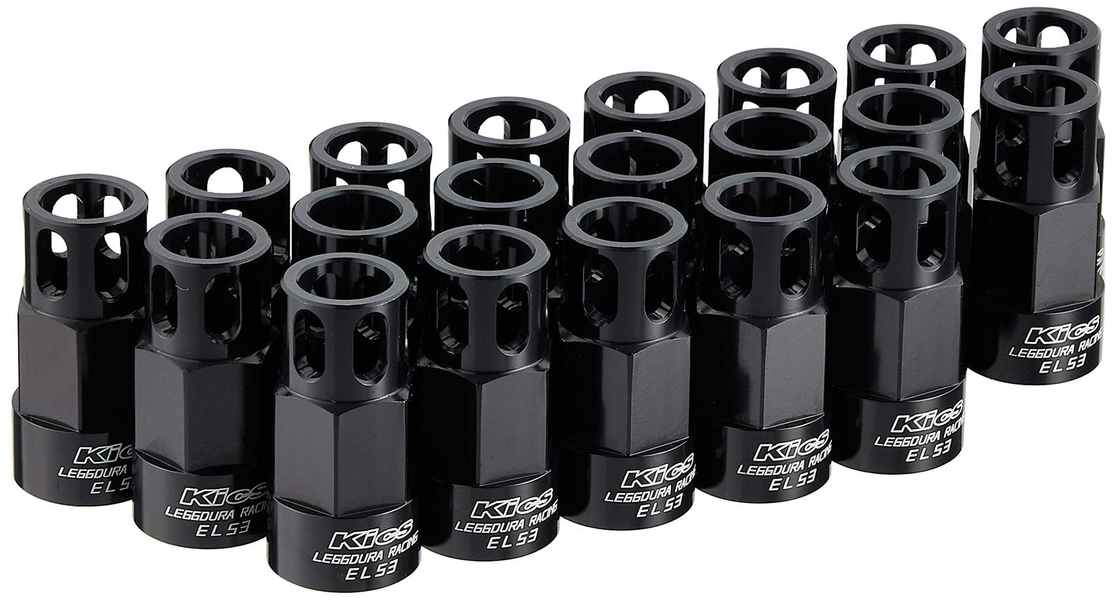 新品 KYO-EI [ 協永産業 ] Kics LEGGDURA RACING Shell Type Nut Duralumin Shell EL53 20pcs SLENK2 ブラック