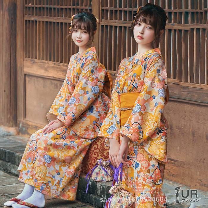 浴衣 レディース 可愛 花柄 浴衣 和服 ゆかた コスチューム 浴衣 簡易な帯 ヘッドアクセサリー 旅館 浴衣 花柄 平織り きれいめ フリーサイズ 花火大会 夏祭り 盆踊り 大人用