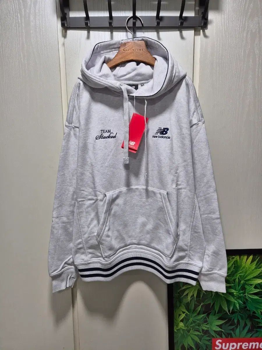 (セール)(新品)ニューバランス フードTシャツ メランジュグレー
