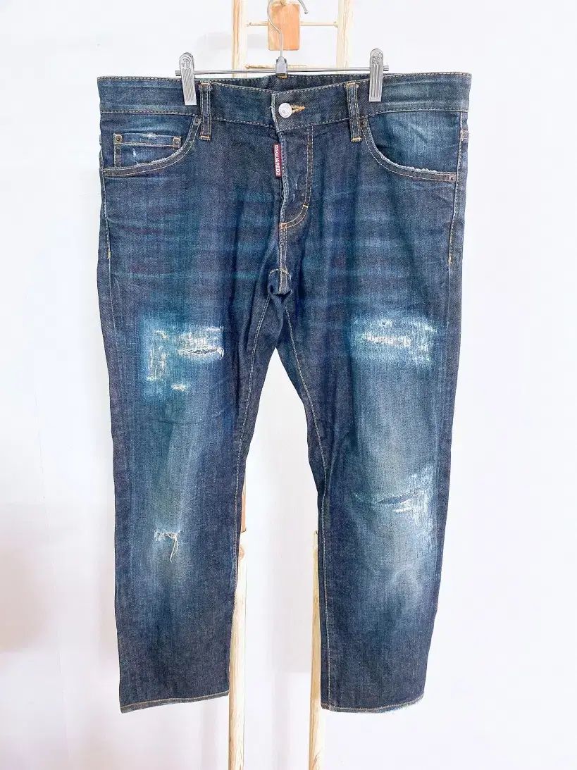 ヴィンテージ(34インチ)(9分)DSQUARED2メンズストレッチデニム