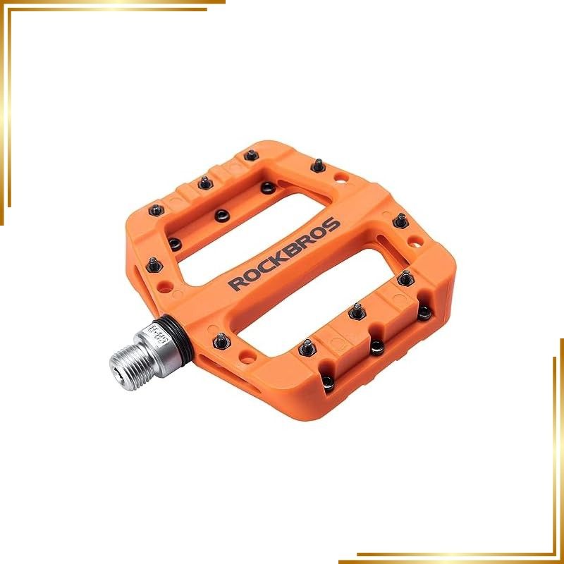 【新品】 ROCKBROS(ロックブロス)自転車 ペダル フラットペダル 軽量 mtb ペダル ロードバイク ナイロン繊維 大面積 滑り止め bmx 9/16