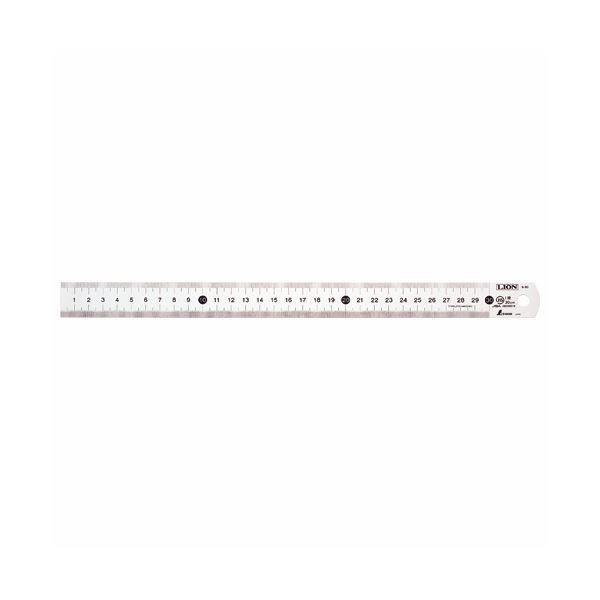 (まとめ) ライオン事務器 ステンレス直線定規100cm S-100 1本 〔×5セット〕
