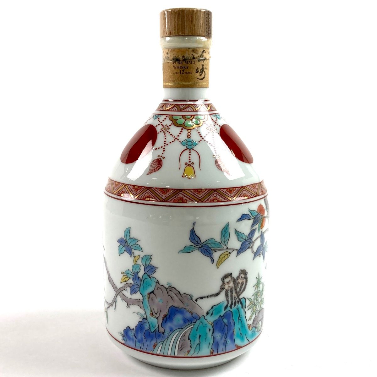【在庫一掃】 【東京都内限定お届け】 サントリー SUNTORY 山崎 12年 錦赤玉瓔珞文風物絵 有田焼 600ml 国産ウイスキー 【古酒】