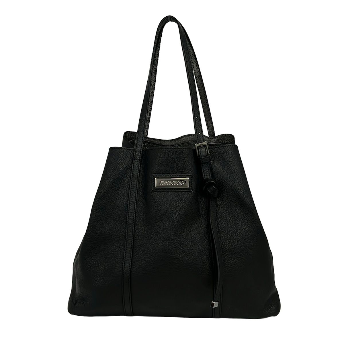 JIMMY CHOO(ジミーチュウ) トートバッグ サシャ 黒 ホログラムシール 