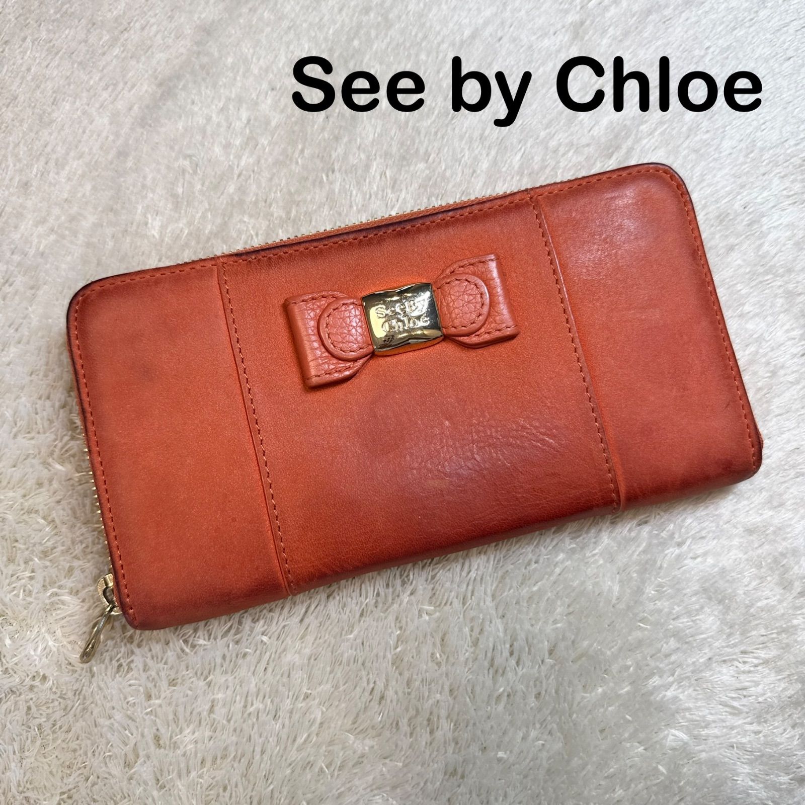 See by Chloe シーバイクロエ 長財布 ラウンドファスナー レザー