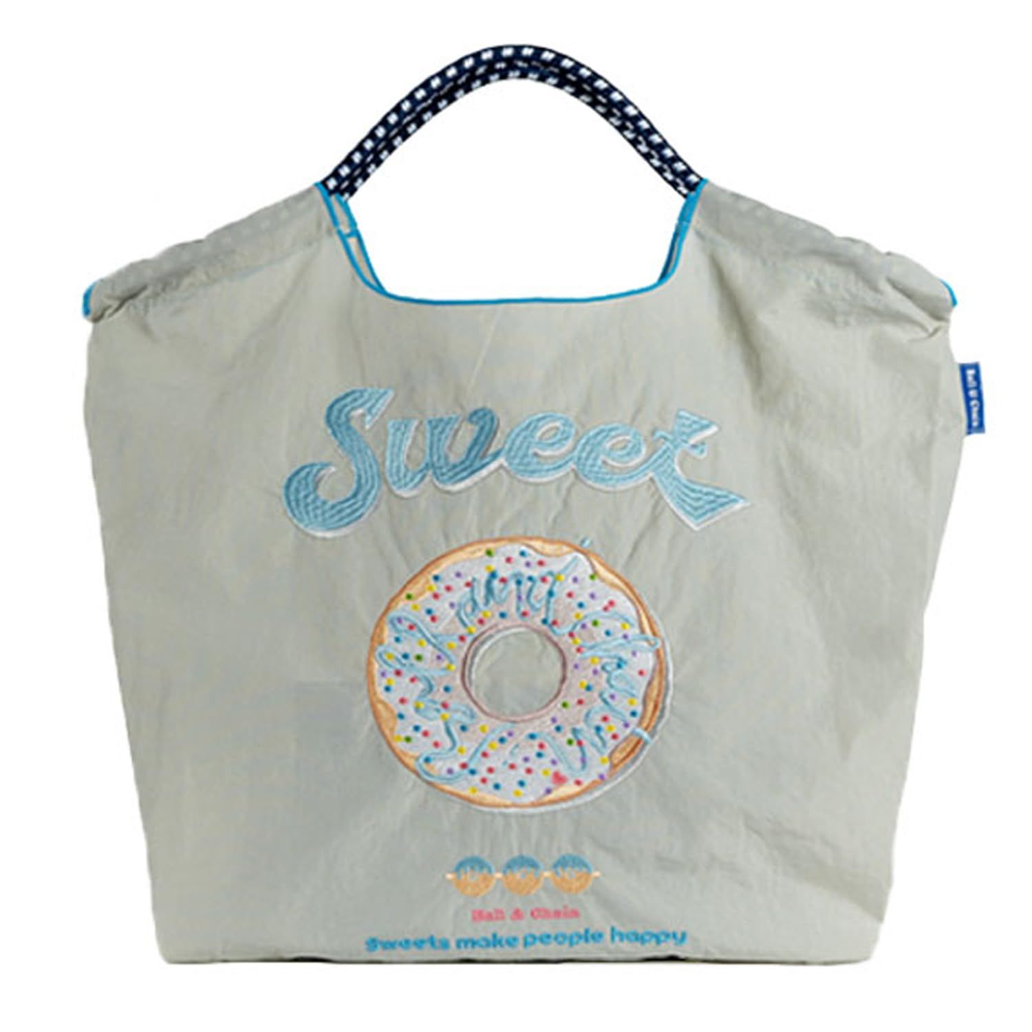新品 [Ｂａｌｌ　＆　Ｃｈａｉｎ] ボールアンドチェーン 正規品 Lサイズ SWEET ドーナツ スイート ショッピングバッグ エコバッグ 301131 (L L.GRAY)