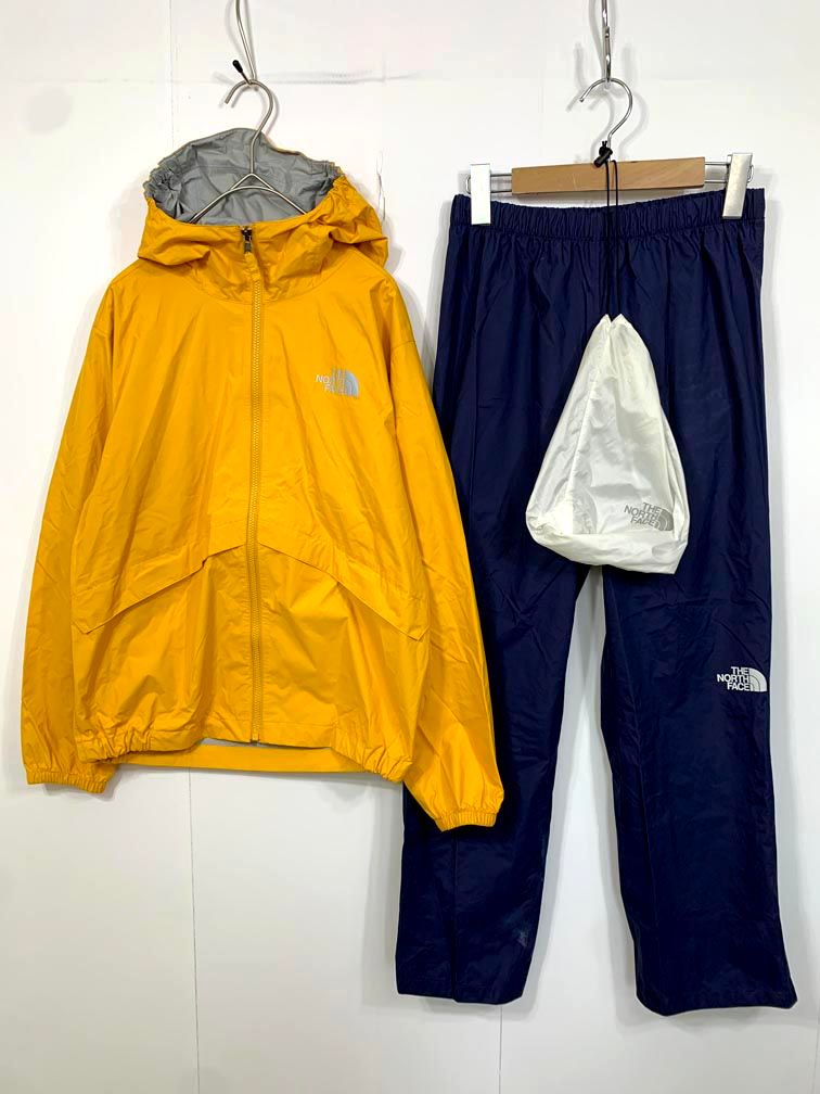 THE NORTH FACE ザノースフェイス NPJ12112 キッズ 防水アウター アウトドア レイン上下 セットアップ size150/黄×紺 ■■ キッズ