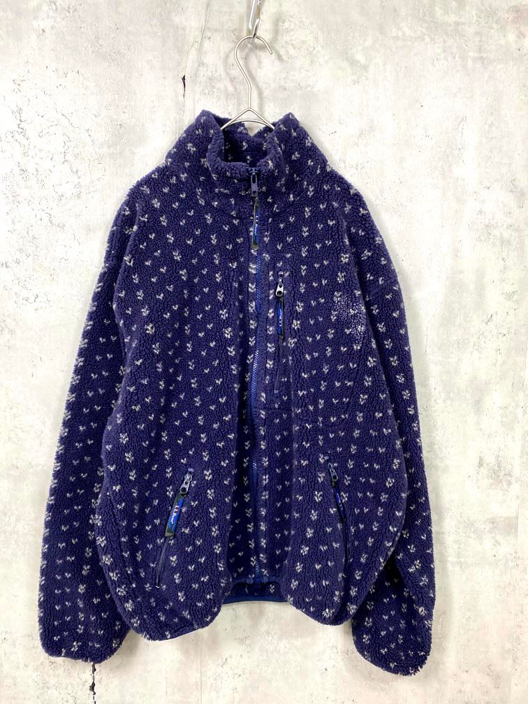 L.L.Bean エルエルビーン ボア バーズアイフリース ジャケット sizeS/紺 ◆■◎レディース