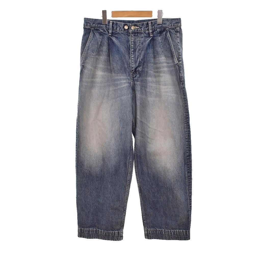 グラフペーパー Graphpaper エヌハリウッド N.HOOLYWOOD Two Tuck Tapered Pants テーパード デニムパンツ ジーンズ 3 青 ブルー NH-GP-CP01