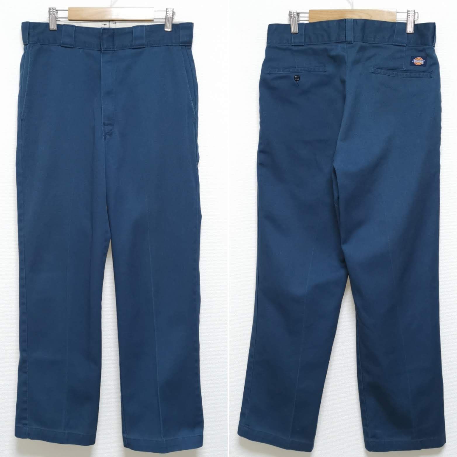 90s W32 L30 DICKIES ワークパンツ 874 NAVY USA製