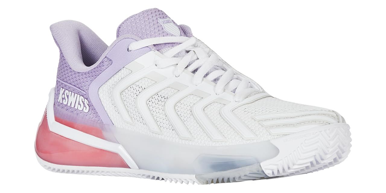 新品 ダンロップ(DOUNLOP) テニスシューズ K-SWISS (ケー・スイス) Ultrashot 4 HB Women クレーコートモデル 25SS ホワイト×パープル KS94438182WP 24.5cm