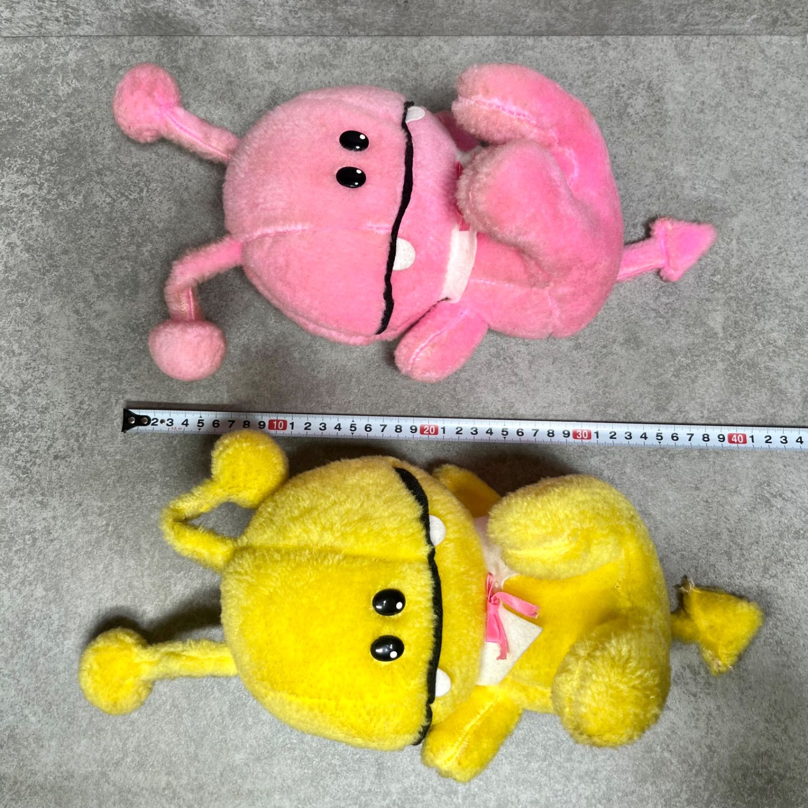 昭和 レトロ ぬいぐるみ 女の子 カラフル かわいい ピンク イエロー 3体 最終価格】昭和 レトロ ぬいぐるみ 女の子 カラフル かわいい 3体