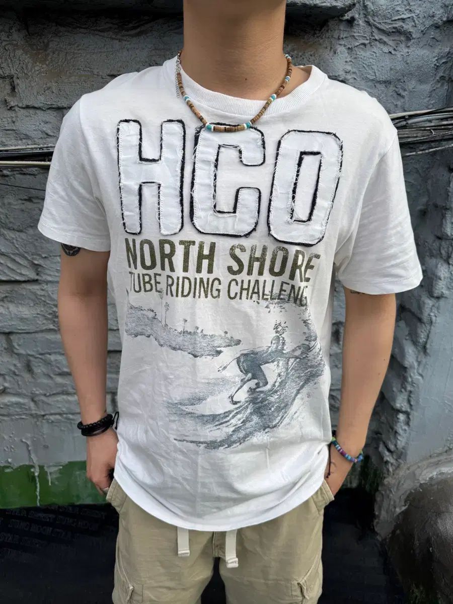 Hollister hcoビックロゴ 半袖Tシャツ 白 XL