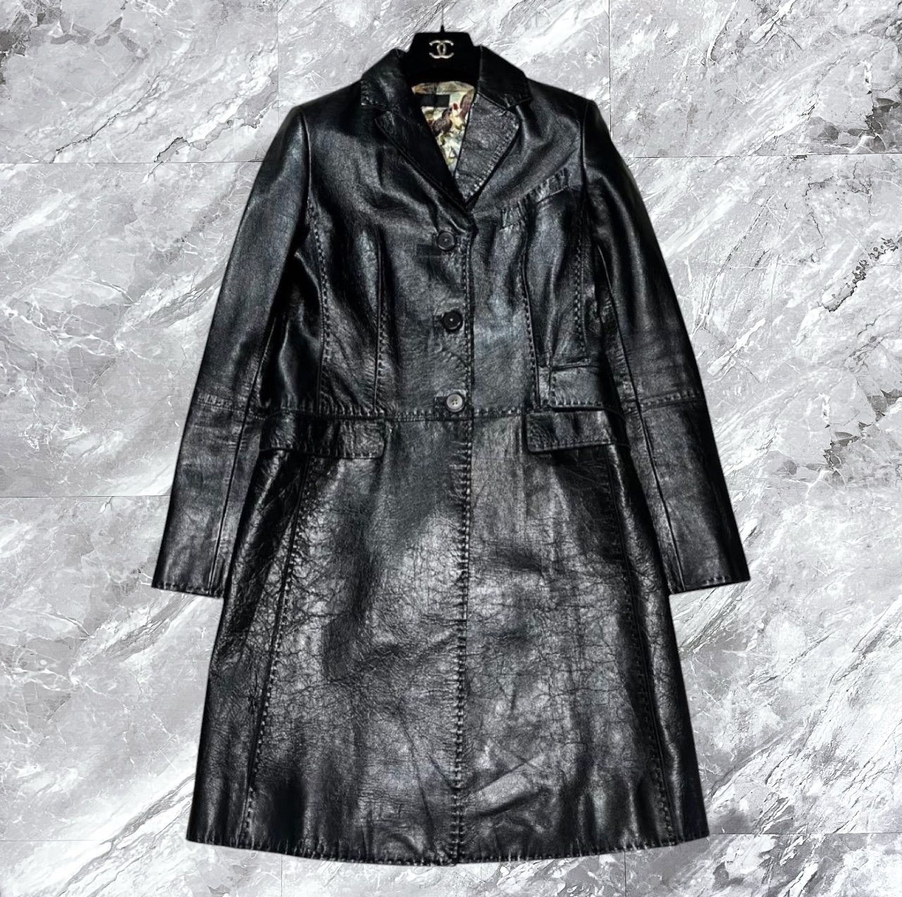 Paul Smith BLACK ポールスミスブラック レザーコート ロングコート