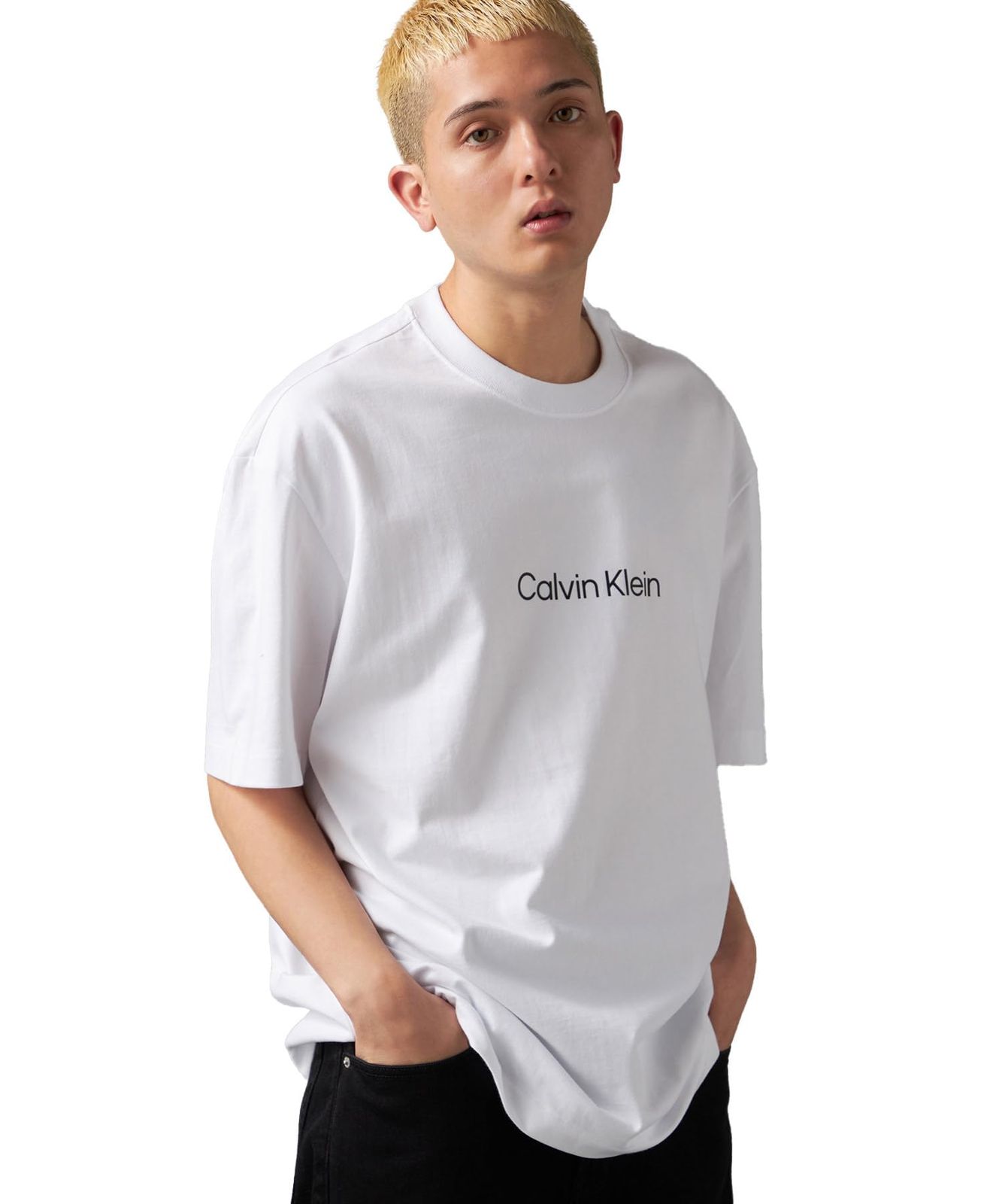 新品 [カルバン クライン] スタンダード リラックス クルーネック Tシャツ 40HM228 S BRILLIANTWHITEYAA