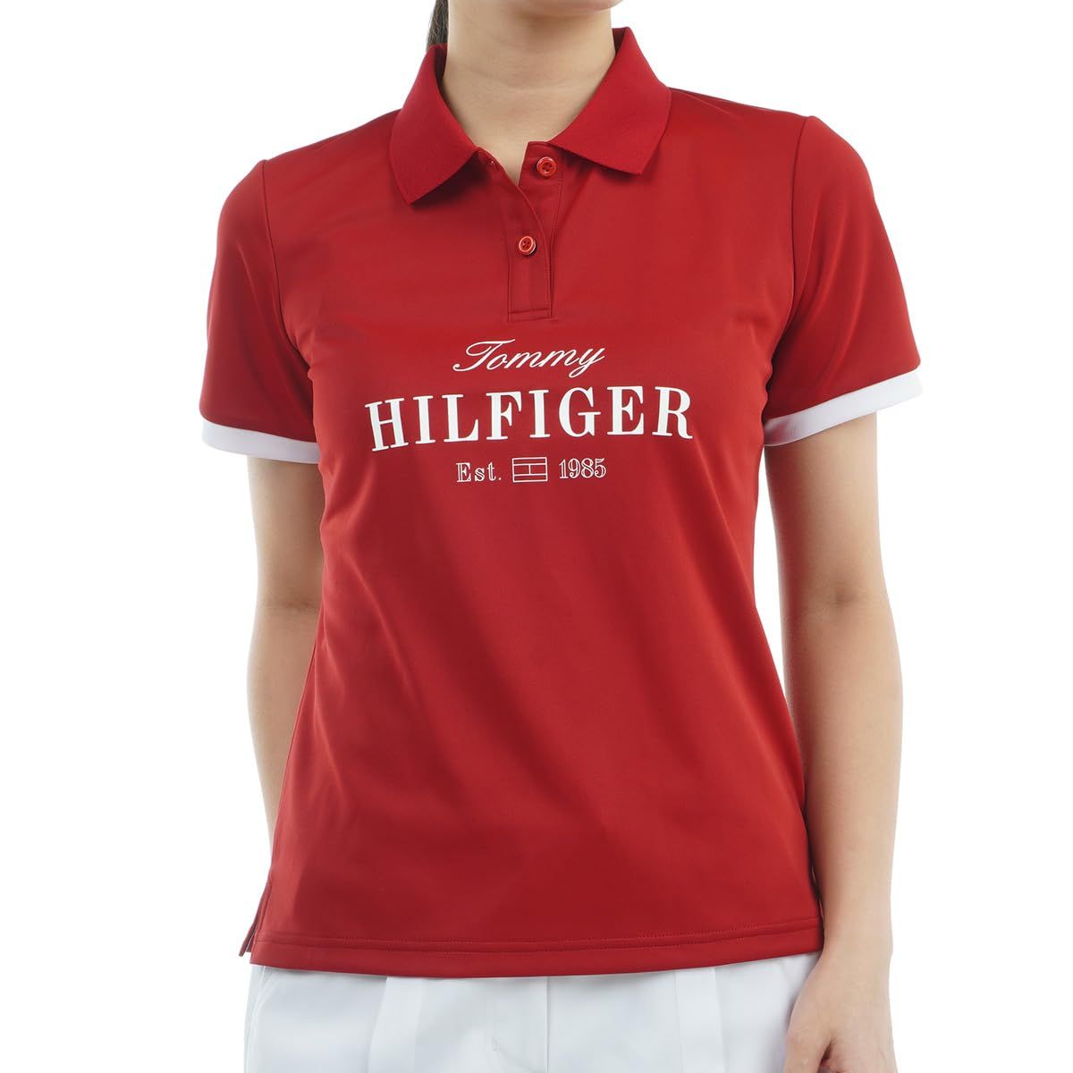 新品 [トミー ヒルフィガー ゴルフ] クラシック TOMMY HILFIGER GOLF(トミーヒルフィガー ゴルフ) クラシックロゴ 半袖ポロシャツ THLA516 レディース レッド