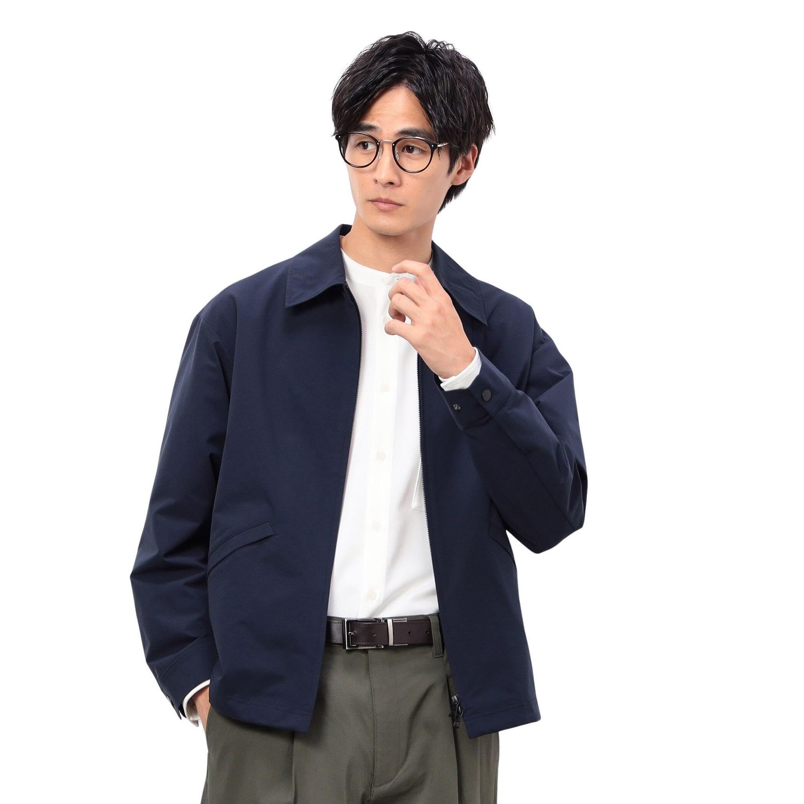 新品 [コムサイズム] セットアップ対応 Easy Active Wear ２WAY ZIPブルゾン 47-22BM18-205 ネイビー M