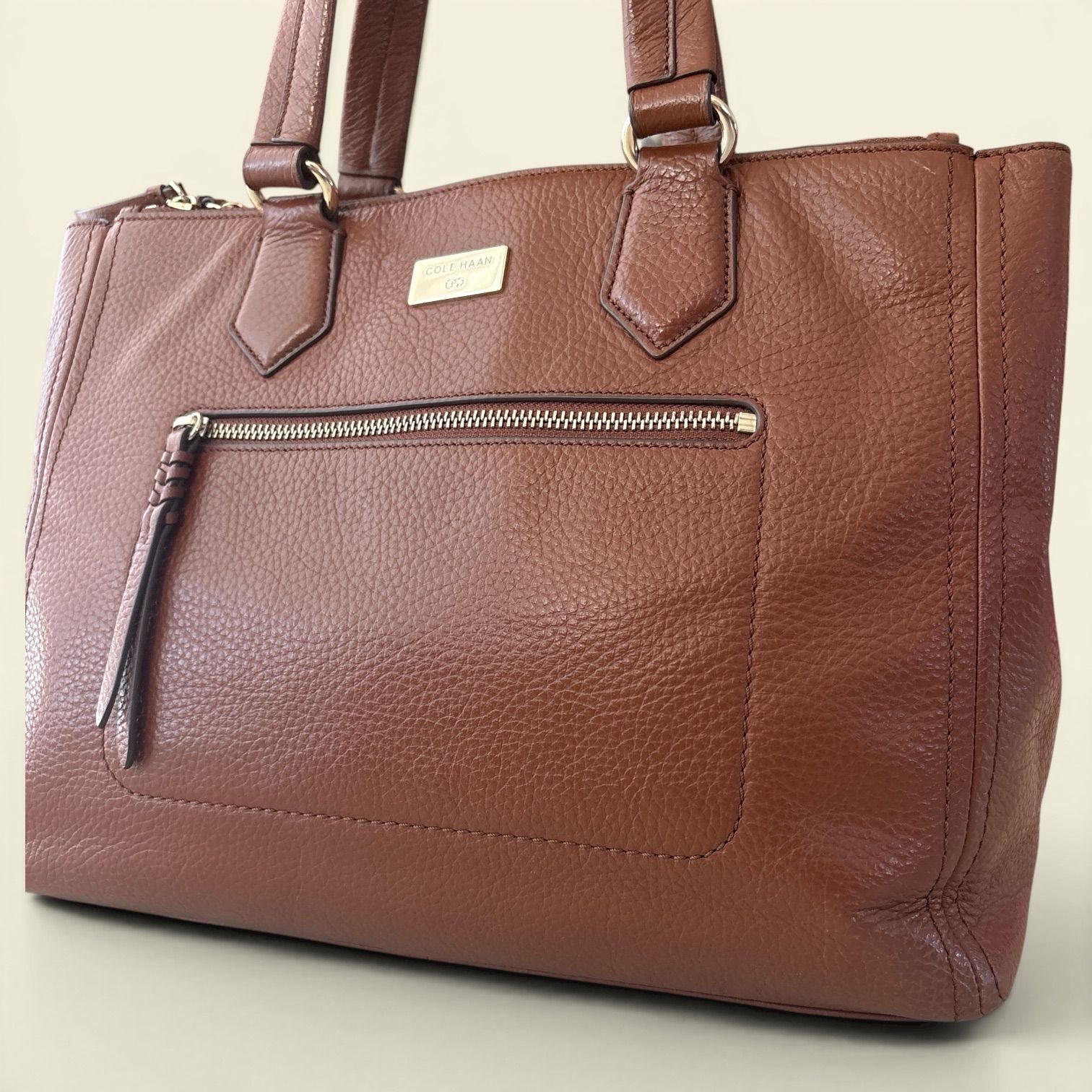 COLE HAAN コールハーン 大容量 A4可 レザー 本革トートバッグ ブラウン 美品 ワンショルダーバッグ 通勤通学