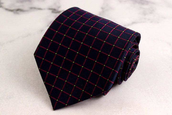 バーバリーロンドン ブランド ネクタイ ホースマーク 格子柄 ドット柄 シルク PO メンズ ネイビー BURBERRY LONDON 【中古】