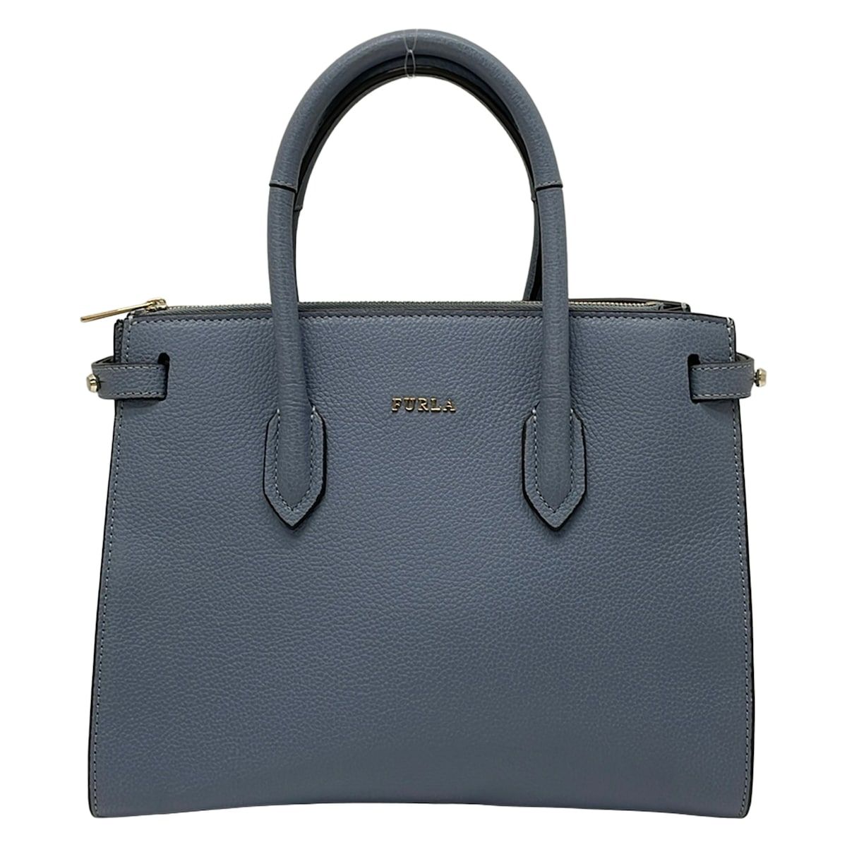 FURLA(フルラ) ハンドバッグ美品 - ブルーグレー レザー