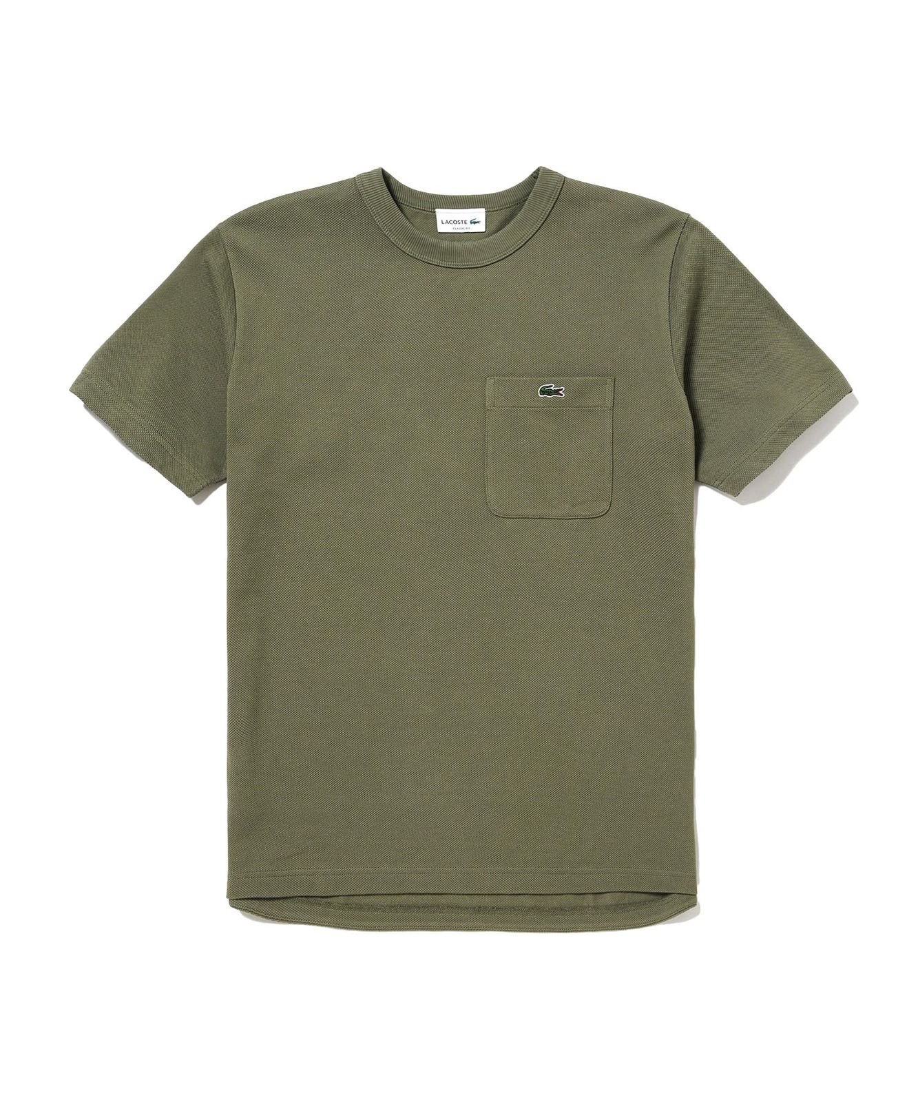 新品 [ラコステ] Tシャツ [公式] 鹿の子地ポケット半袖Tシャツ メンズ カーキ 5