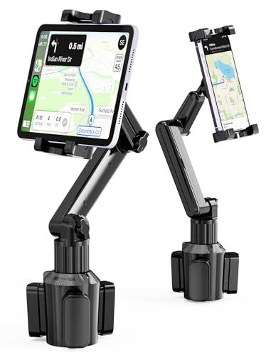 【令和7年新登場】TOPGO 車載タブレットカップホルダー ドリンクホルダー 伸縮アーム iPad 車用スタンド スイッチ固定 360度回転 取り付け簡単 安定して揺れない 15～29センチのタブレットやスマートフォンに対応(沖縄・離島の方発 c63a8ef9