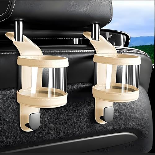 カーシートフック 車内シートバックフック 収納フック カーシートバックフック シートバックカップホルダーフック 多機能ウォーターカップラック携帯スタンド 後部フック収納ケース 超強荷重 取付便利 自動車用品車載フック クリーム2個(沖縄・離島 6a266731