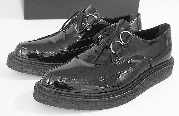 ○ SAINT LAURENT ◇ パテントレザー クリーパー シューズ 黒 サイズ42