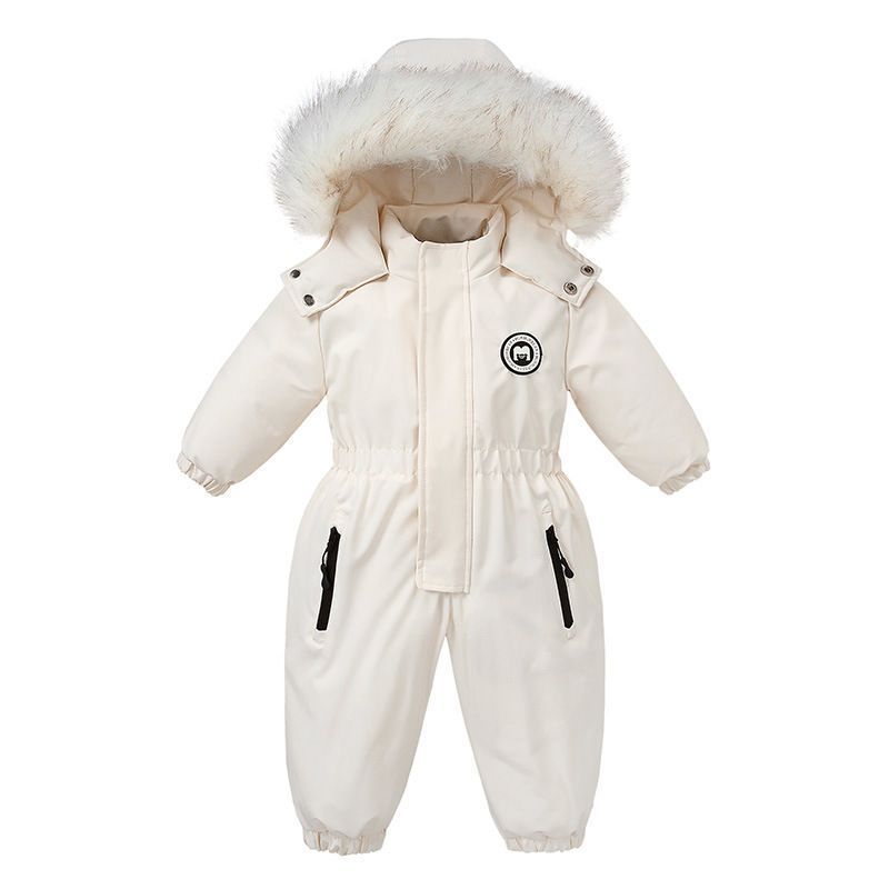 ジャンプスーツ キッズ 雪遊び ロンパース カバーオール 軽量 ダウン綿ジャケット 前開き 子供 キッズ コート 厚手 防寒着 フード付き 可愛い あったか 柔らかい 着心地 長袖 女の子 男の子 七五三 お出かけ 防風 #imfhca#