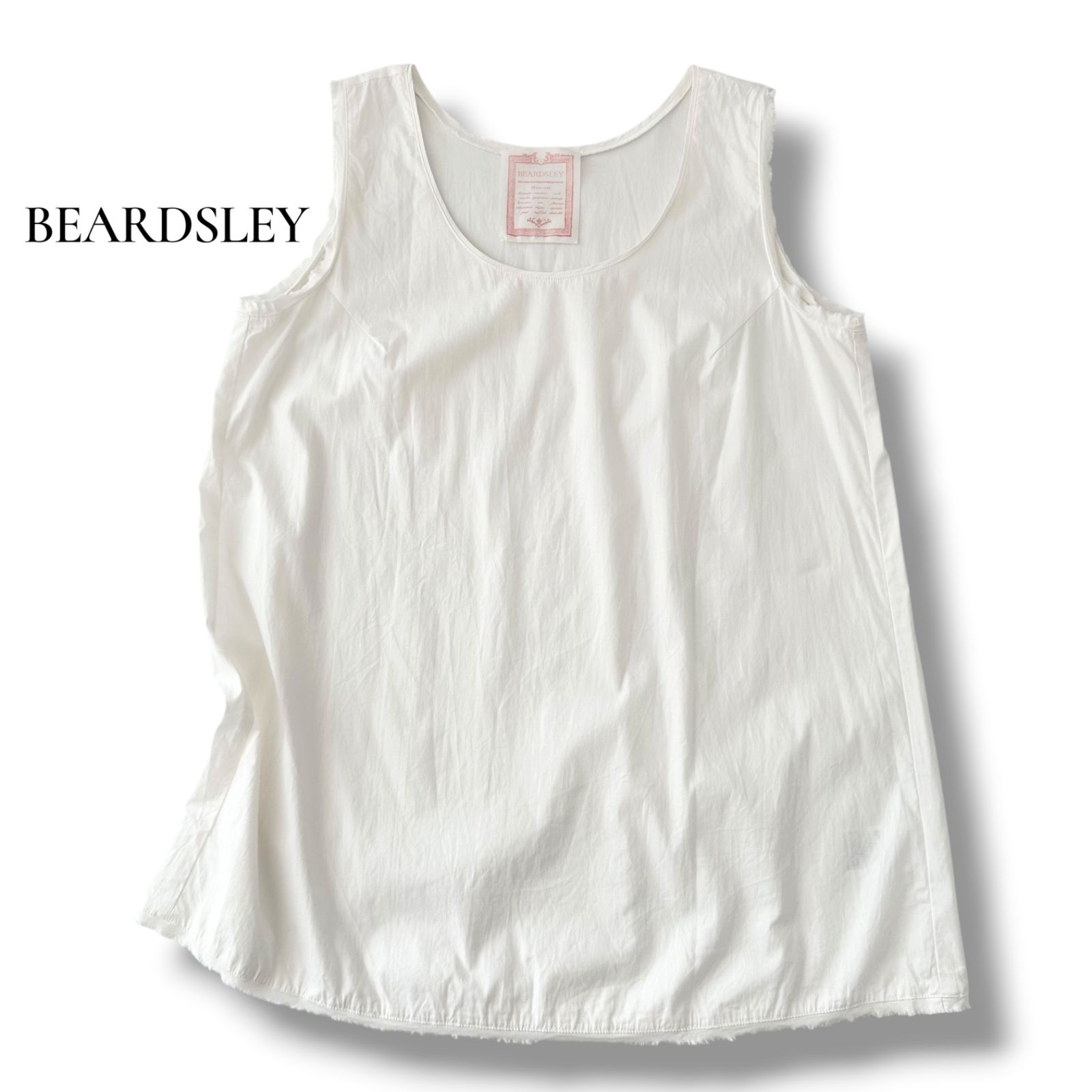 【ミコ】新品 BEARDSLEY ビアズリー シャツタンク ホワイト 1 ビアズリー BEARDSLEY シャツタンク レイヤード タンクトップ 白